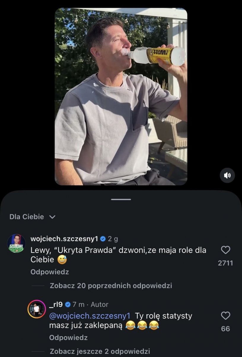 Robert Lewandowski ODPOWIADA na zaczepny komentarz Wojciecha Szczęsnego xD